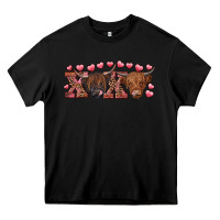 Black xoxo highland cows Heavy Core Tee - RanaPortraitStore