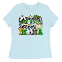 Baby Blue somebody's loud mouth soccer mama Ladies Tee - Zillion Design Studio