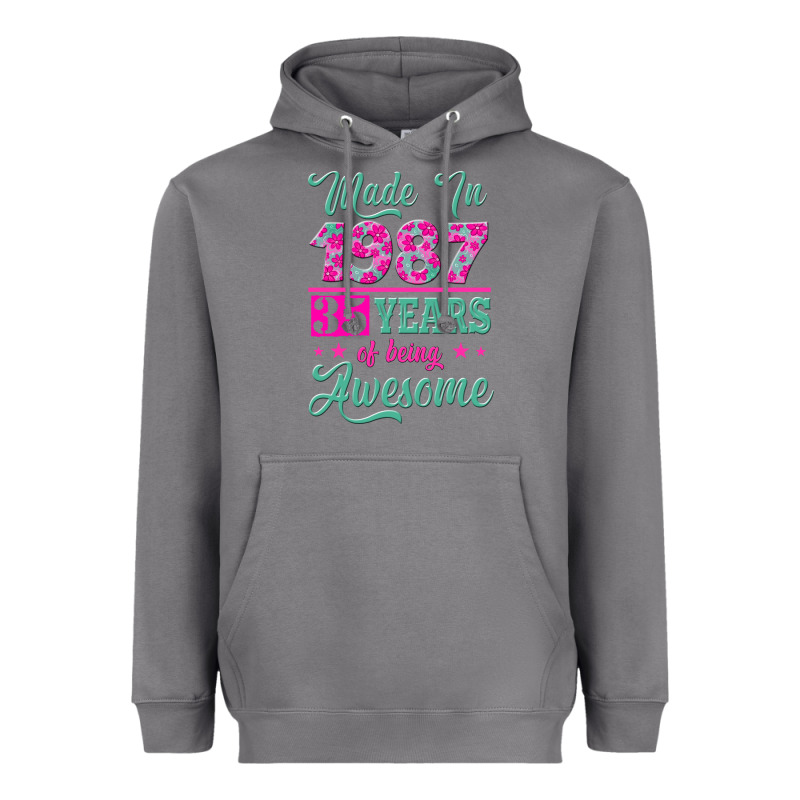 Made In 1987, 35 Years Of Being Awesome Heavyweight Hoodie by Jasminsmagicworld | Teevron