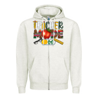 Oatmeal Heather teacher mode on Zipper Hoodie - NancyCooperArtShop