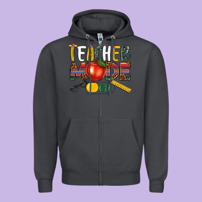 Teacher Mode On Zipper Hoodie Designed By Nancycooperartshop