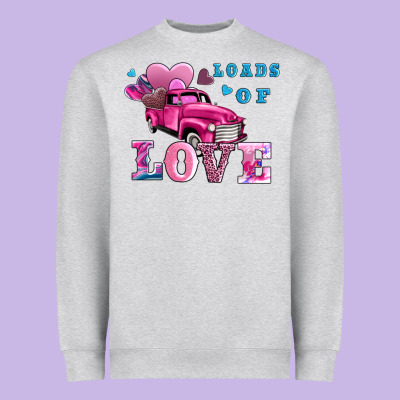 Loads Of Love Wıth Truck Heavyweight Sweatshirt Designed By Adodesignshop