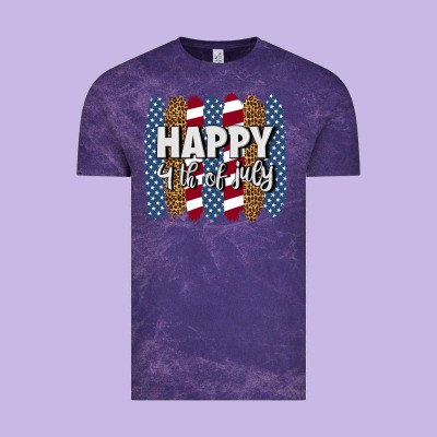Happy 4th Of July Brushstrokes Vintage Tee Designed By Bundleandbundleshop