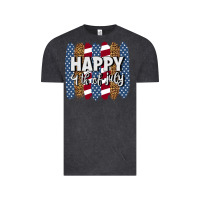 Vintage Black happy 4th of july brushstrokes Vintage Tee - BundleAndBundleShop