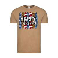 Vintage Coffee happy 4th of july brushstrokes Vintage Tee - BundleAndBundleShop