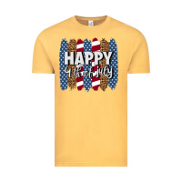 Vintage Mustard happy 4th of july brushstrokes Vintage Tee - BundleAndBundleShop