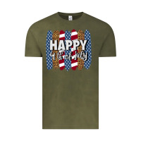 Vintage Olive happy 4th of july brushstrokes Vintage Tee - BundleAndBundleShop