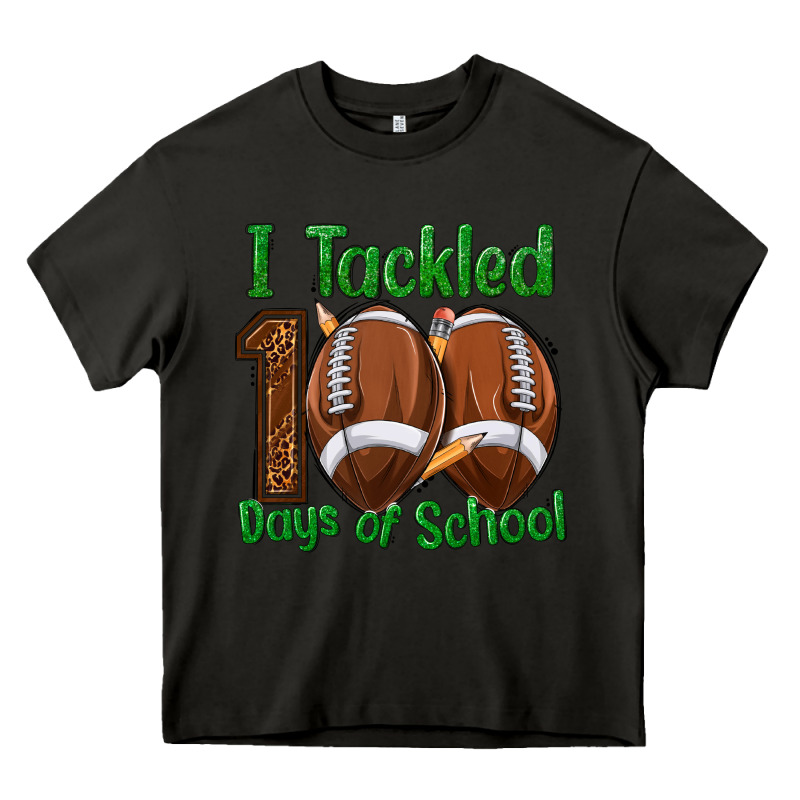 I Tackled 100 Days Of School Football Heavy Core Tee by texasbilliewilder | Teevron
