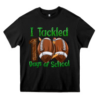 Black i tackled 100 days of school football Heavy Core Tee - texasbilliewilder