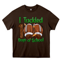 Chocolate Brown i tackled 100 days of school football Heavy Core Tee - texasbilliewilder