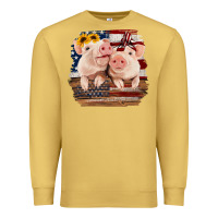 Antique Gold Cute Couple American Pigs Premium Sweatshirt - Bettercallsaul