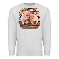 Dove Grey Cute Couple American Pigs Premium Sweatshirt - Bettercallsaul