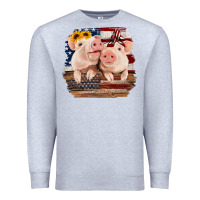 Heather Grey Cute Couple American Pigs Premium Sweatshirt - Bettercallsaul