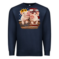 Navy Cute Couple American Pigs Premium Sweatshirt - Bettercallsaul