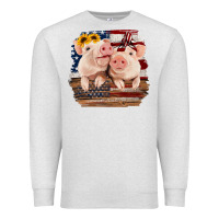 Oatmeal Heather Cute Couple American Pigs Premium Sweatshirt - Bettercallsaul