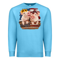 Ocean Blue Cute Couple American Pigs Premium Sweatshirt - Bettercallsaul