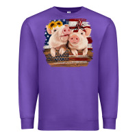 Purple Cute Couple American Pigs Premium Sweatshirt - Bettercallsaul
