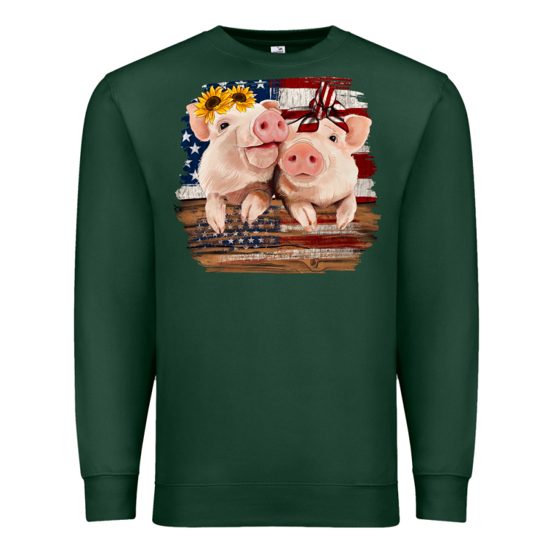 Cute Couple American Pigs Premium Sweatshirt by Bettercallsaul | Teevron
