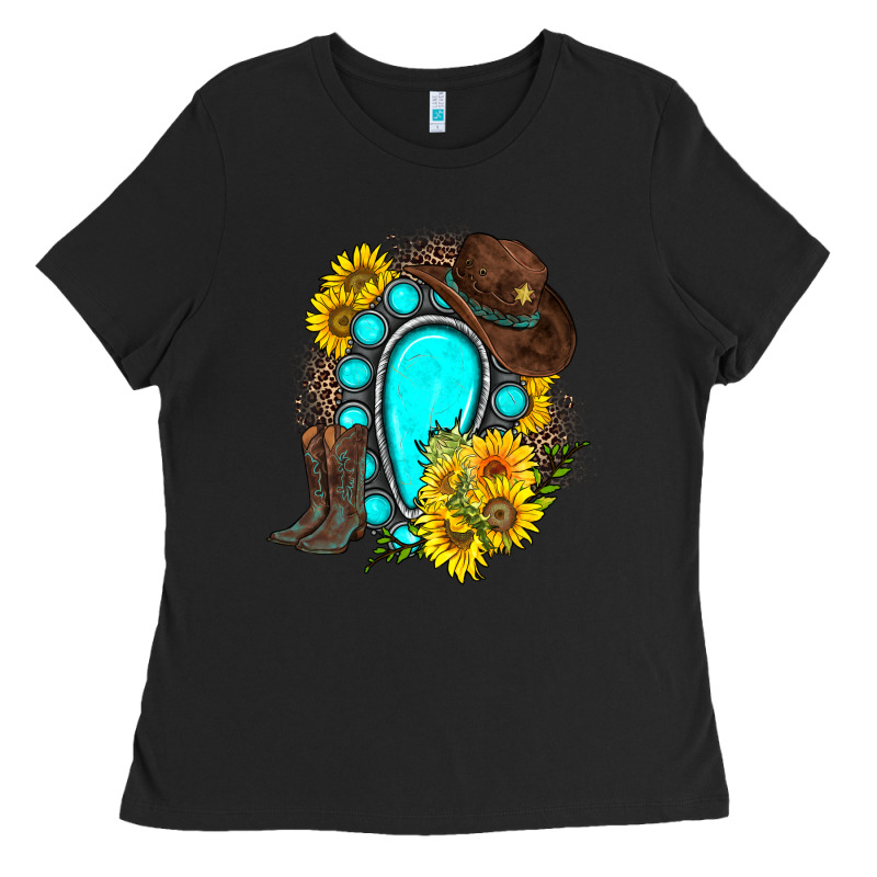 Western Turquoise Gemstone Ladies Tee by Zillion Design Studio | Teevron