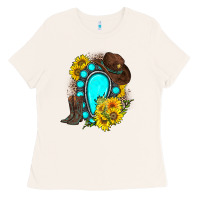 Bone western turquoise gemstone Ladies Tee - Zillion Design Studio