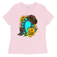 Bubblegum Pink western turquoise gemstone Ladies Tee - Zillion Design Studio