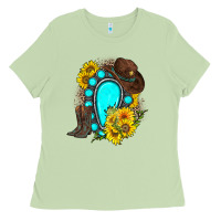Matcha western turquoise gemstone Ladies Tee - Zillion Design Studio