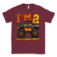 Burgundy i'm two this is how i roll monster truck birthday Classic Tee - Jasminsmagicworld