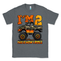 Charcoal Heather i'm two this is how i roll monster truck birthday Classic Tee - Jasminsmagicworld