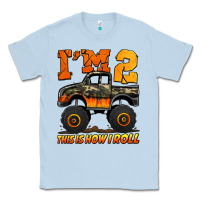 Dusty Blue i'm two this is how i roll monster truck birthday Classic Tee - Jasminsmagicworld