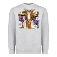 Heather Grey easter goat daisys leopard wooden Heavyweight Sweatshirt - Artiststas