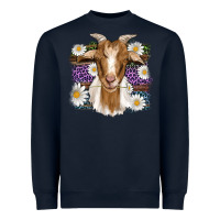 Navy easter goat daisys leopard wooden Heavyweight Sweatshirt - Artiststas