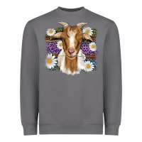 Easter Goat Daisys Leopard Wooden Heavyweight Sweatshirt | Teevron