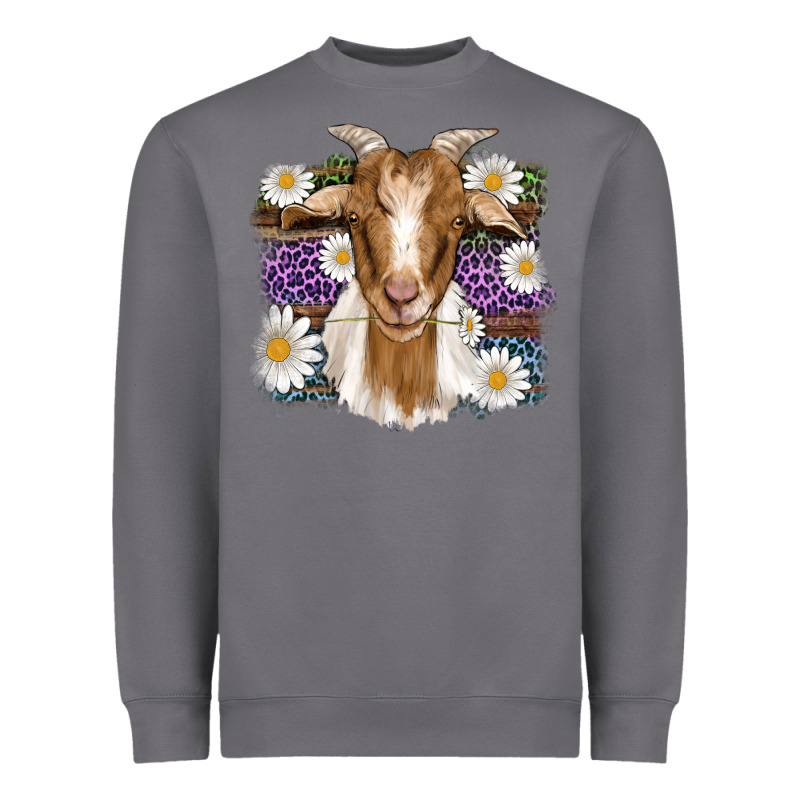 Easter Goat Daisys Leopard Wooden Heavyweight Sweatshirt by Artiststas | Teevron