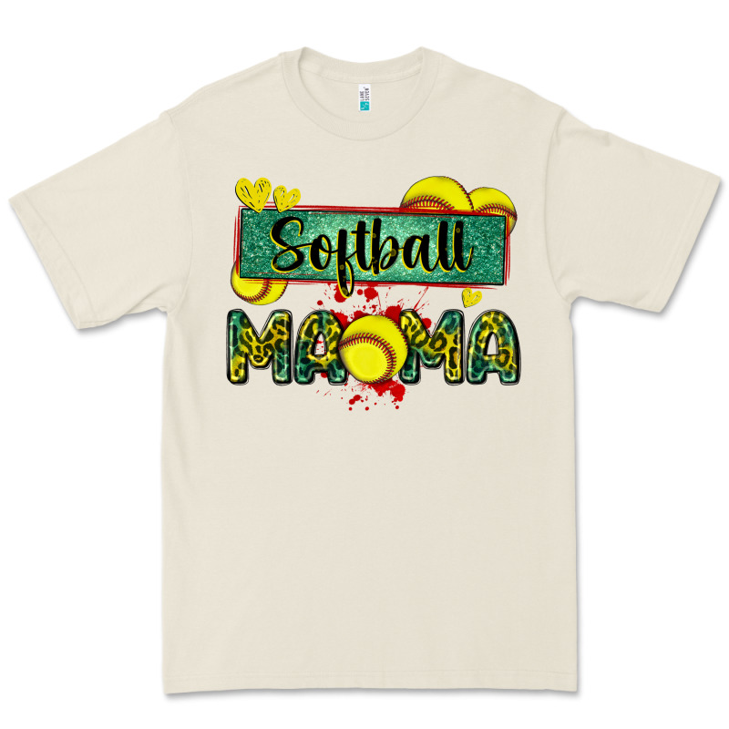 Softball Mama With Leopard Premium Tee by Zillion Design Studio | Teevron