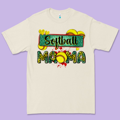 Softball Mama With Leopard Premium Tee Designed By Zillion Design Studio