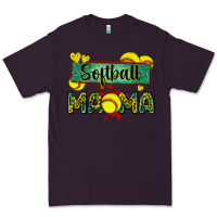 Plum softball mama with leopard Premium Tee - Zillion Design Studio