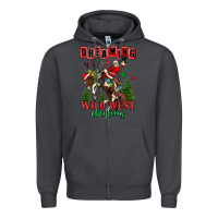 Smoke dreaming of a wild west christmas cowboy santa Zipper Hoodie - MaliasSmallBusiness