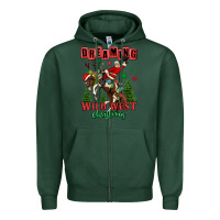 Sports Green dreaming of a wild west christmas cowboy santa Zipper Hoodie - MaliasSmallBusiness