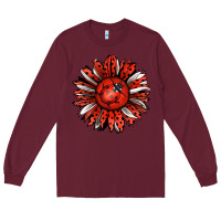 Burgundy Ladybug Sunflower Long Sleeve Tee - Jasminsmagicworld