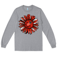 Heather Grey Ladybug Sunflower Long Sleeve Tee - Jasminsmagicworld