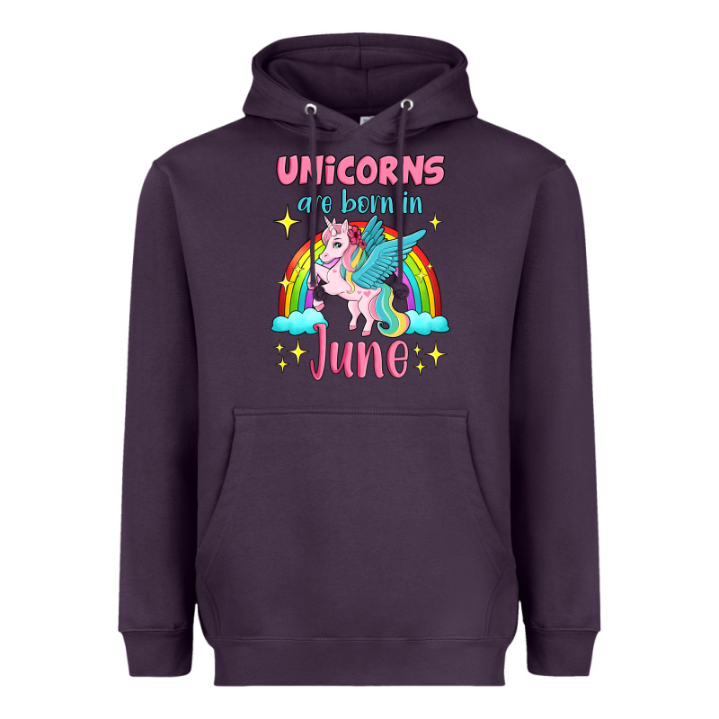 Unicorns Are Born In June Heavyweight Hoodie by Jasminsmagicworld | Teevron