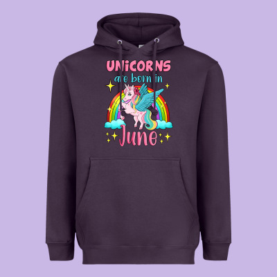 Unicorns Are Born In June Heavyweight Hoodie Designed By Jasminsmagicworld