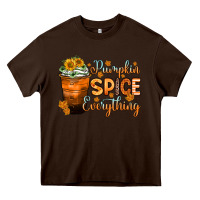 Chocolate Brown pumpkin spice everything Heavy Core Tee - Zillion Design Studio