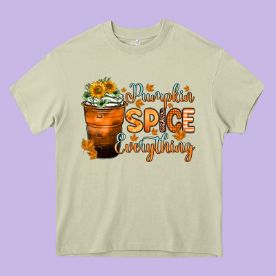 Pumpkin Spice Everything Heavy Core Tee Designed By Zillion Design Studio