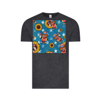 Vintage Black 4th of july sunflowers hotdog seamless pattern Vintage Tee - BundleAndBundleShop