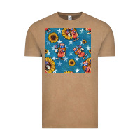 Vintage Coffee 4th of july sunflowers hotdog seamless pattern Vintage Tee - BundleAndBundleShop