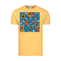 Vintage Mustard 4th of july sunflowers hotdog seamless pattern Vintage Tee - BundleAndBundleShop