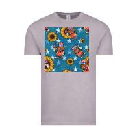 Vintage Zinc 4th of july sunflowers hotdog seamless pattern Vintage Tee - BundleAndBundleShop