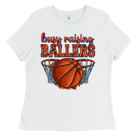 Busy Raising Ballers Basketball Ladies Tee | Teevron
