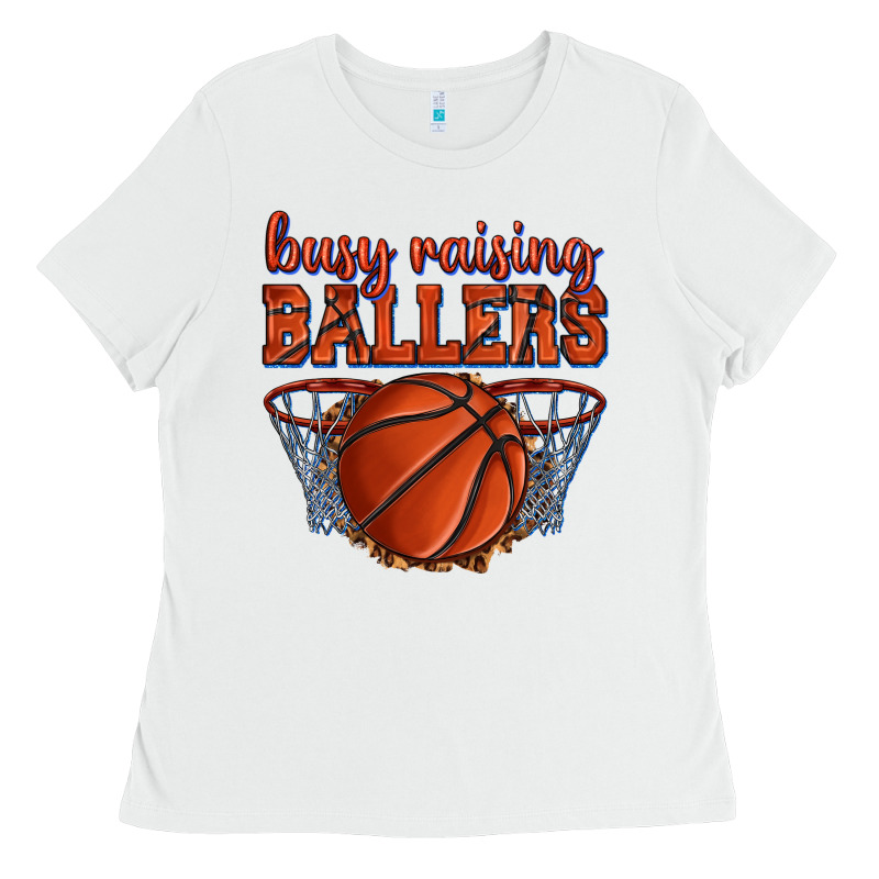 Busy Raising Ballers Basketball Ladies Tee by texasbilliewilder | Teevron